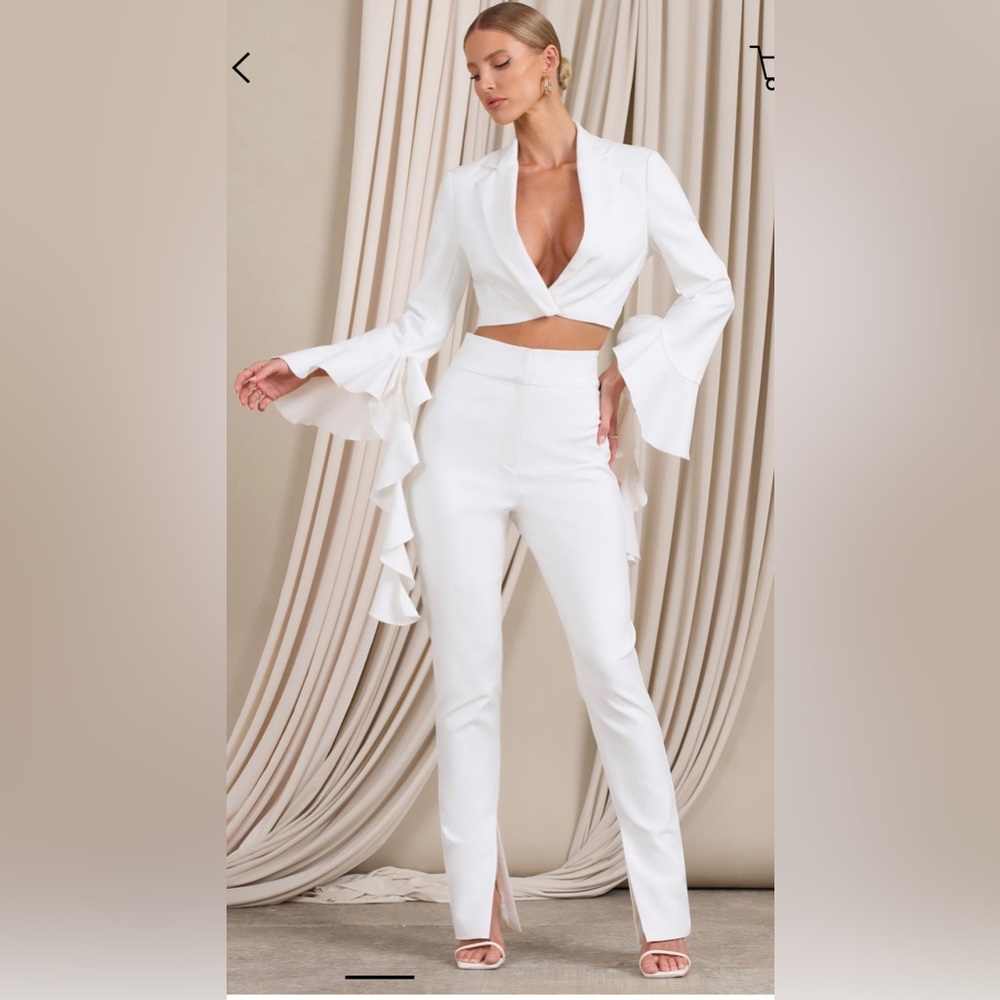 NWT white Club L London 2pc set Sz 6